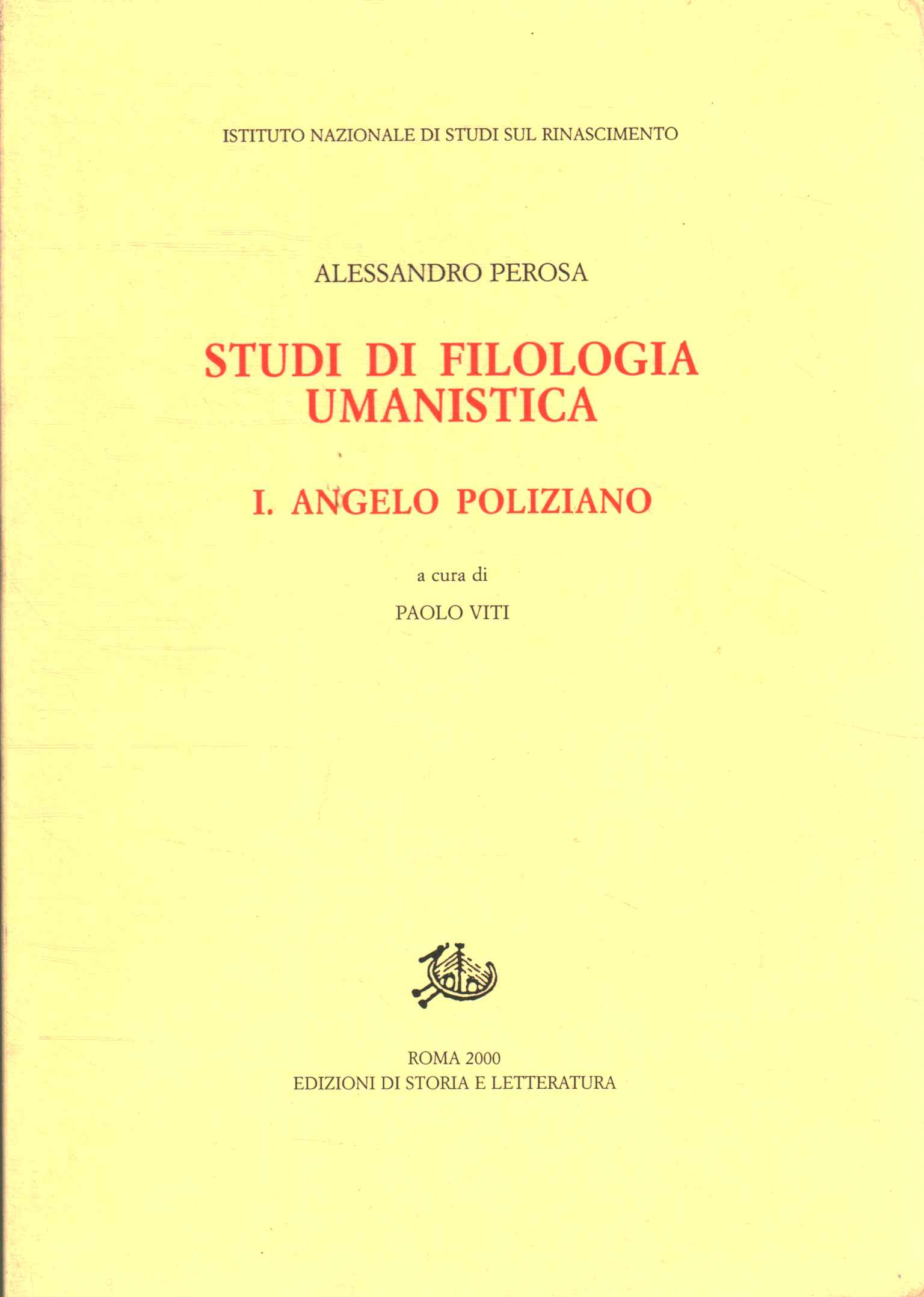 Studi di filologia umanistica. Angelo Po