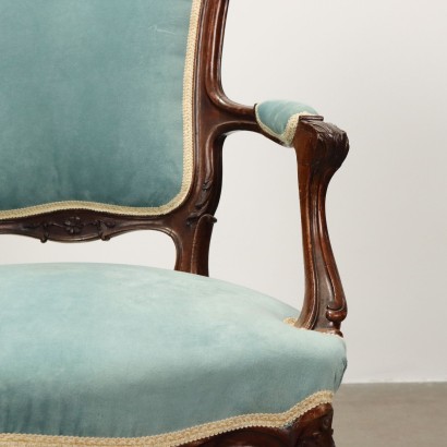 antiquités, fauteuil, fauteuils anciens, fauteuil ancien, fauteuil italien ancien, fauteuil ancien, fauteuil néoclassique, fauteuil 19ème siècle, Paire de fauteuils de style rococo