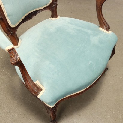 antiquités, fauteuil, fauteuils anciens, fauteuil ancien, fauteuil italien ancien, fauteuil ancien, fauteuil néoclassique, fauteuil 19ème siècle, Paire de fauteuils de style rococo