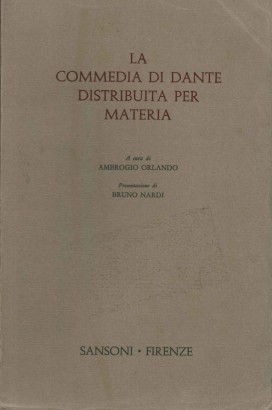 La Commedia di Dante distribuita per materia