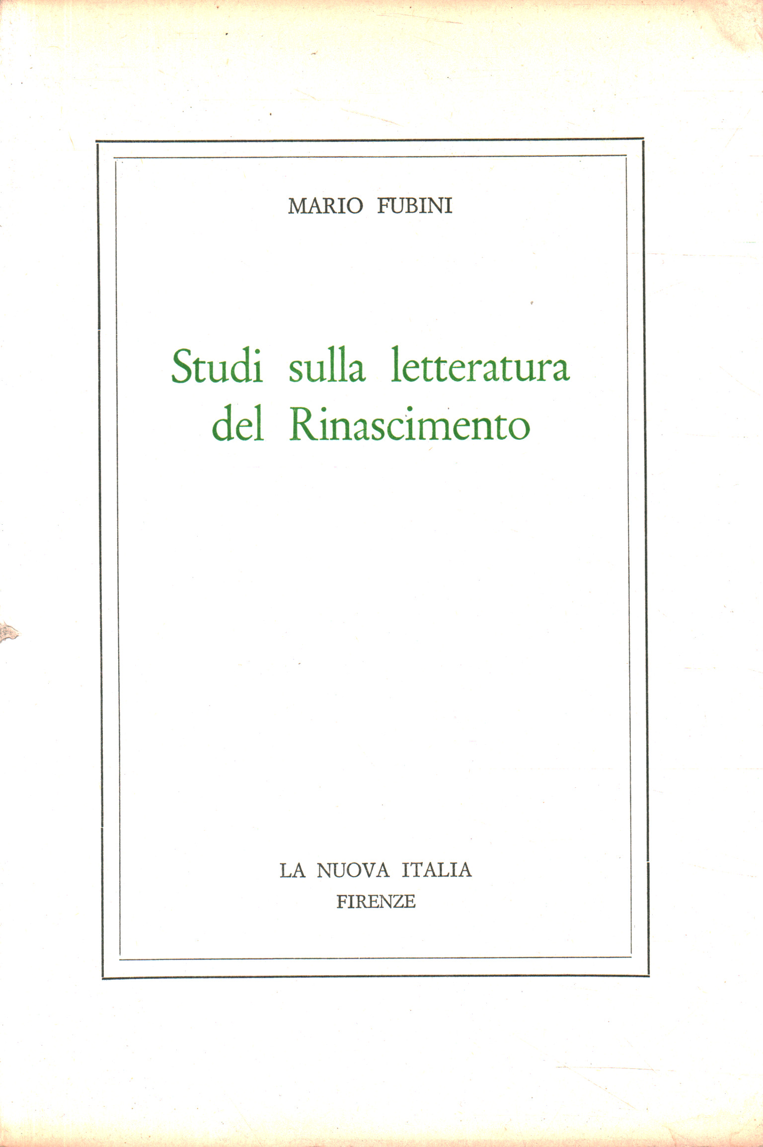 Studi sulla letteratura del Rinascimento