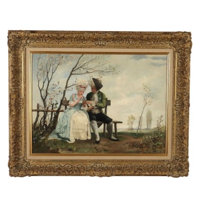 Antique Painting Signed L. Von Babo Oil on Canvas 1887