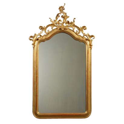 Antique Baroque Style Mirror Gilded Wood France XIX Century