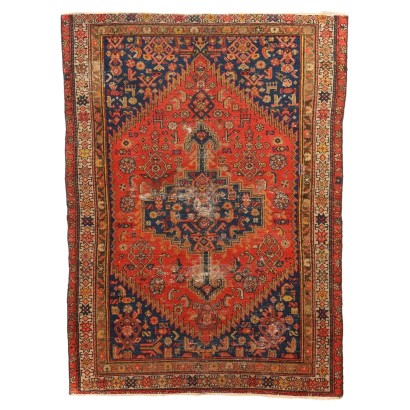 Antique Malayer Carpet Cotton Wool Thin Knot Iran 63 x 46 In