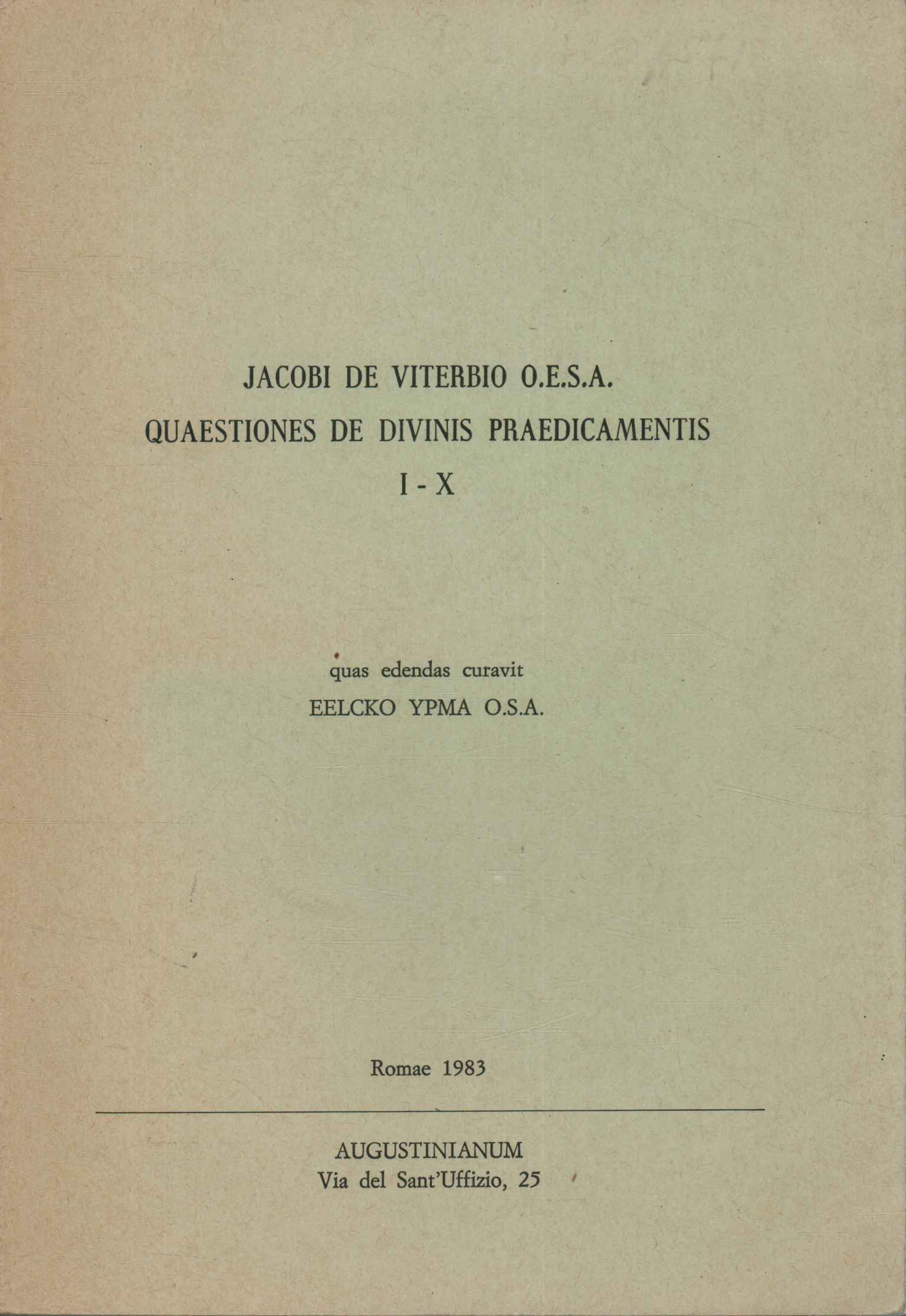 Quaestiones de divinis praedicamentis