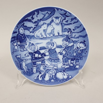 Royal Copenhagen Christmas Plate Child,Winter Boys in Greenland,Ingrid Jensen,Ingrid Jensen,Ingrid Jensen,Ingrid Jensen