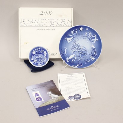 Royal Copenhagen Assiette de Noël Enfants Porcelaine Bleue 2007