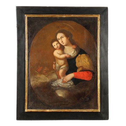 Gemälde Madonna mit Kind und Engeln