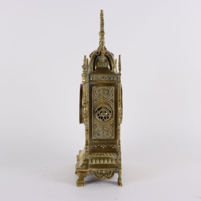 Triptych Clock in Gilded Bronze