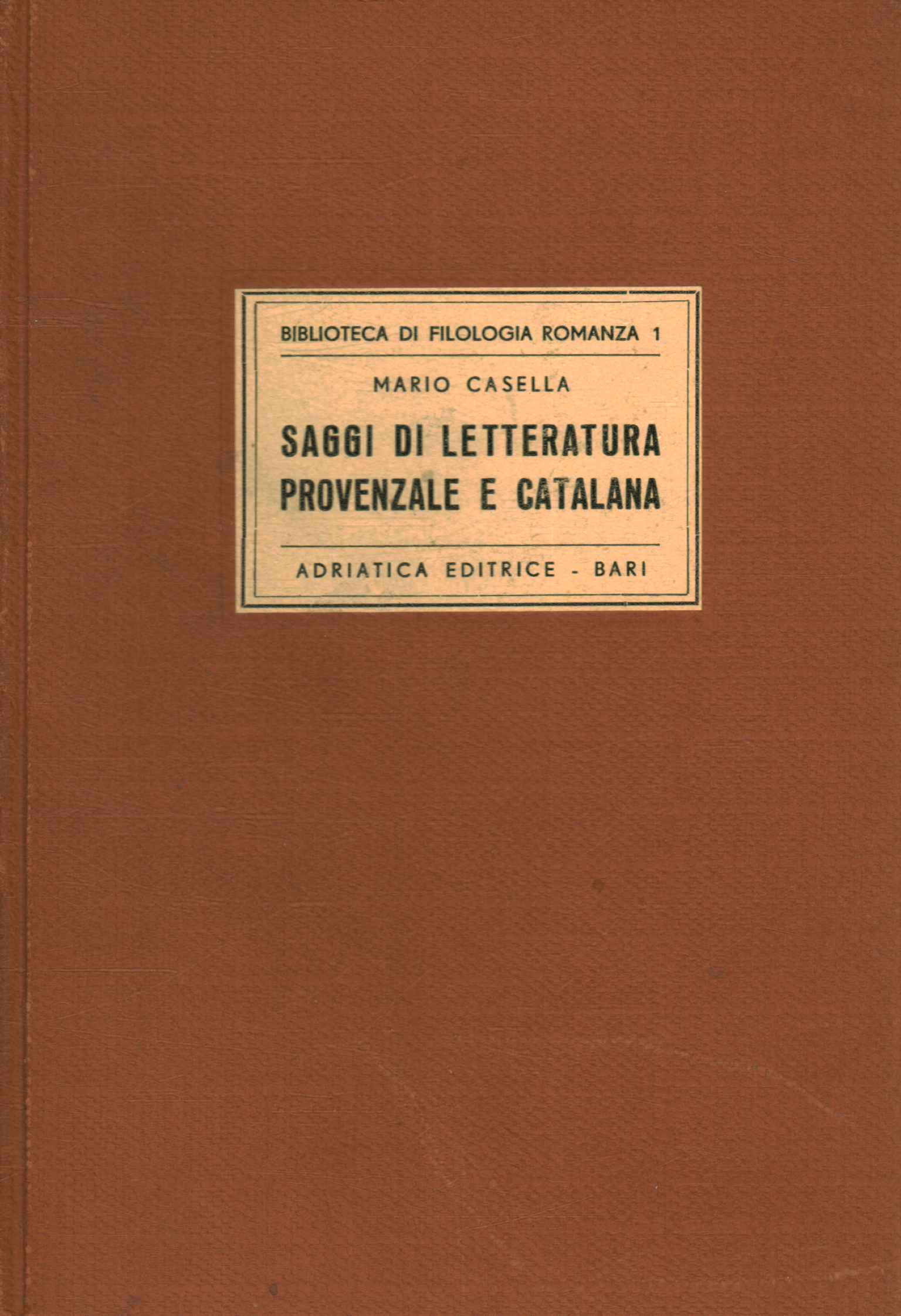 Ensayos sobre literatura provenzal y catalana