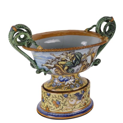 Vaso a Cratere in Maiolica Manifattura di Napoli