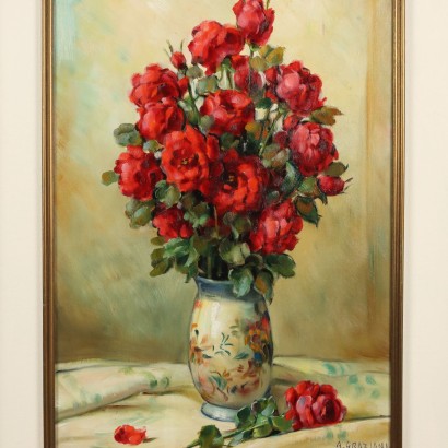 Painting by Alfio Paolo Graziani, Floral composition, Alfio Paolo Graziani, Alfio Paolo Graziani, Alfio Paolo Graziani, Alfio Paolo Graziani