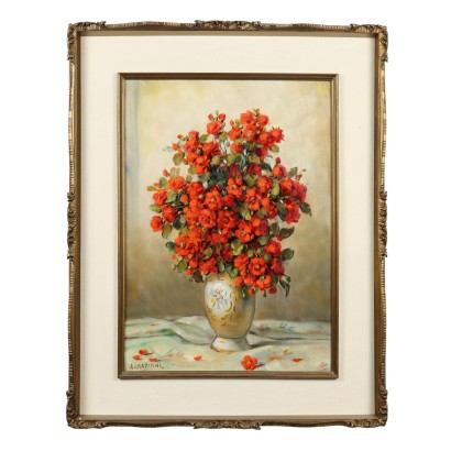 Pintura de Alfio Paolo Graziani,Composición floral de rosas rojas,Alfio Paolo Graziani,Alfio Paolo Graziani,Alfio Paolo Graziani,Alfio Paolo Graziani,Alfio Paolo Graziani