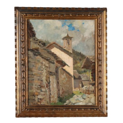 Modern Painting Signed D. De Bernardi Oil on Canvas 1923