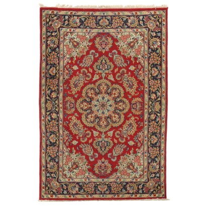 Tapis Ancien Asiatique Coton Laine Noeud Gros 153 x 99 cm