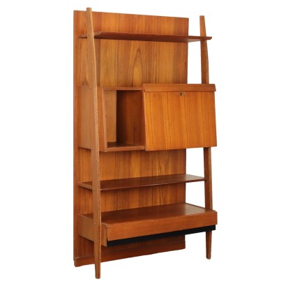 Vintage Bücherregal Teak Furniert Italien der 50er-60er Jahre