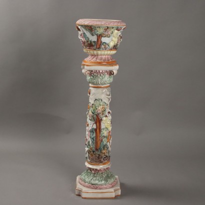 Column with Cache Pot in Capo Ceramic