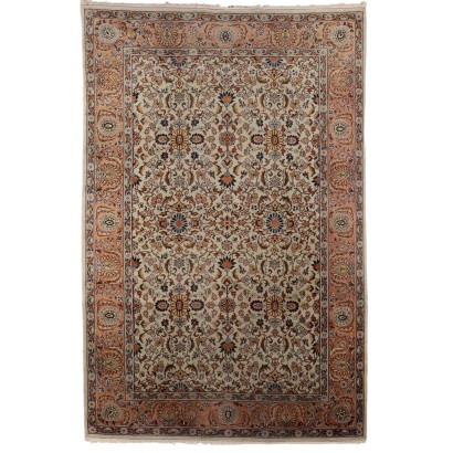 Tapis Ancien Asiatique Coton Laine Noeud Gros 305 x 200 cm