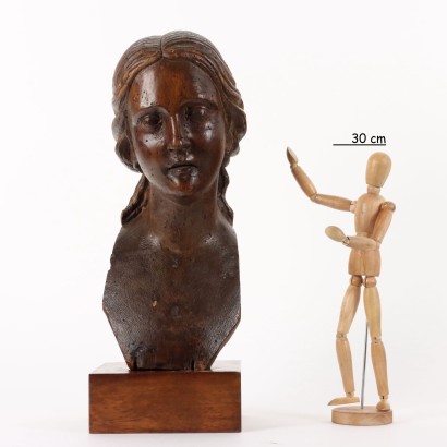 Buste de Femme Sculpture en Bois