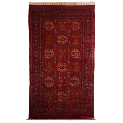 Antique Bukhara Carpet Wool Thin Knot Turkmenistan 148 x 82 In