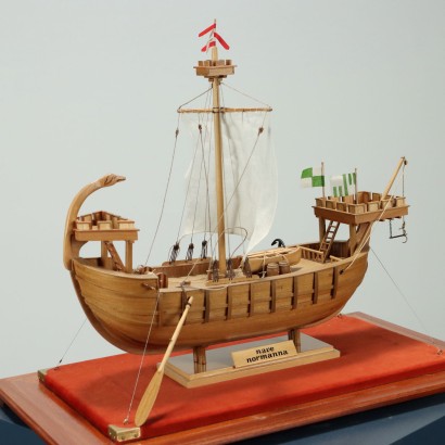 Norman Ship Model in Display Case