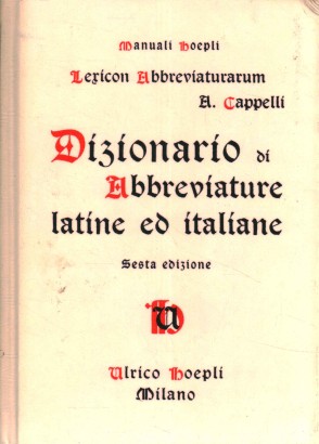 Dizionario di abbreviature latine ed italiane