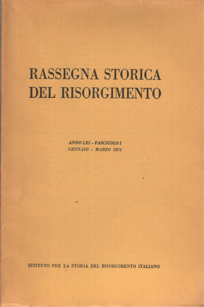 Revue historique du Risorgimento année LXI fasci, AA.VV.