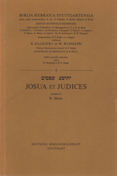 Josua et Judices, W. Rudolph, and H. P. Rüger