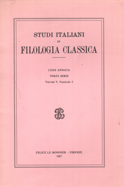 Italianistik der Klassischen Philologie LXXX Jahrgang, AA.VV.