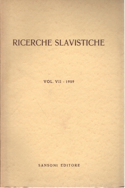 Recherche slavistiche Vol. 7, AA.VV.