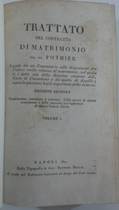 Trattato del contratto di matrimonio seguito da un, Robert Joseph Pothier