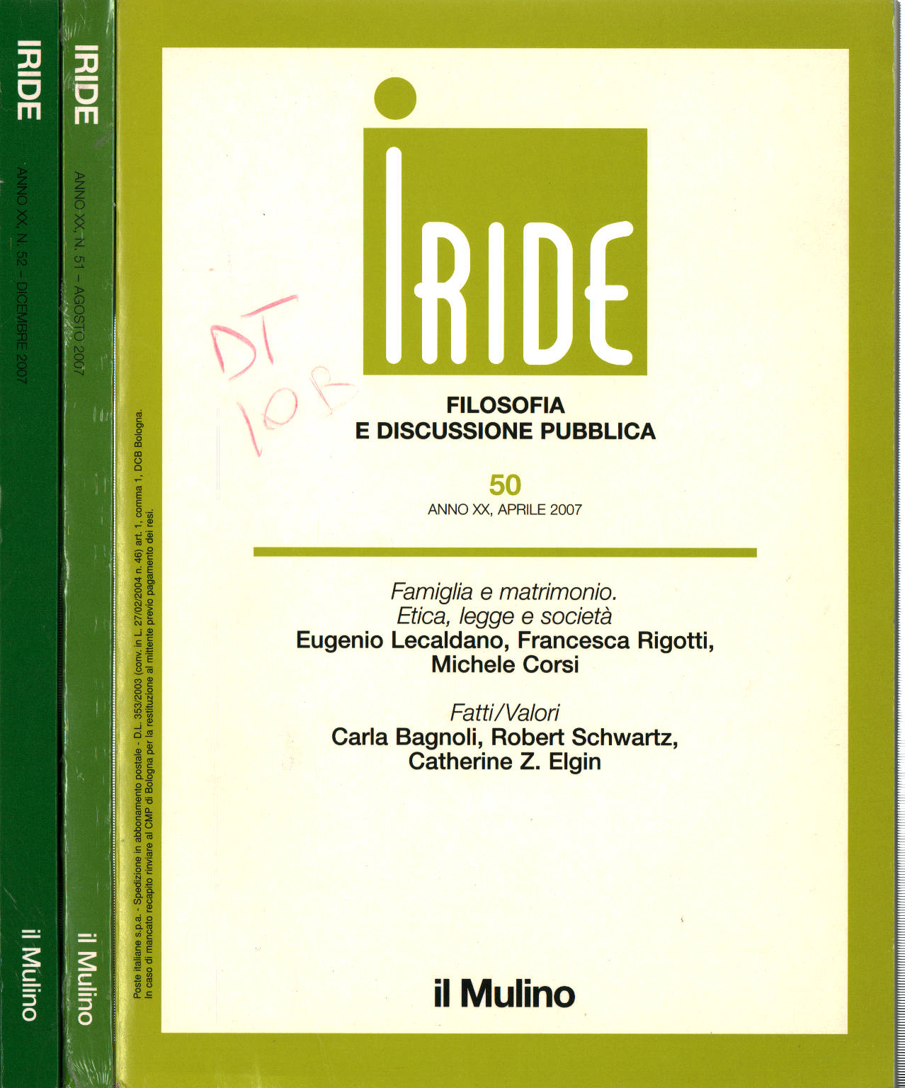 Iride año XX 2007 (núms. 50-51-52), AA. VV.