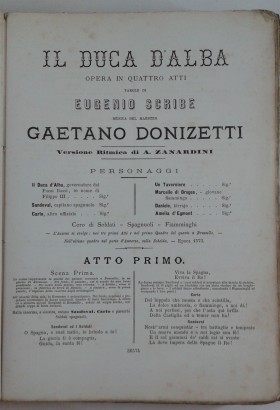 The Duke of Alba posthumous Work by G. Donizetti, Paro, Gaetano Donizetti