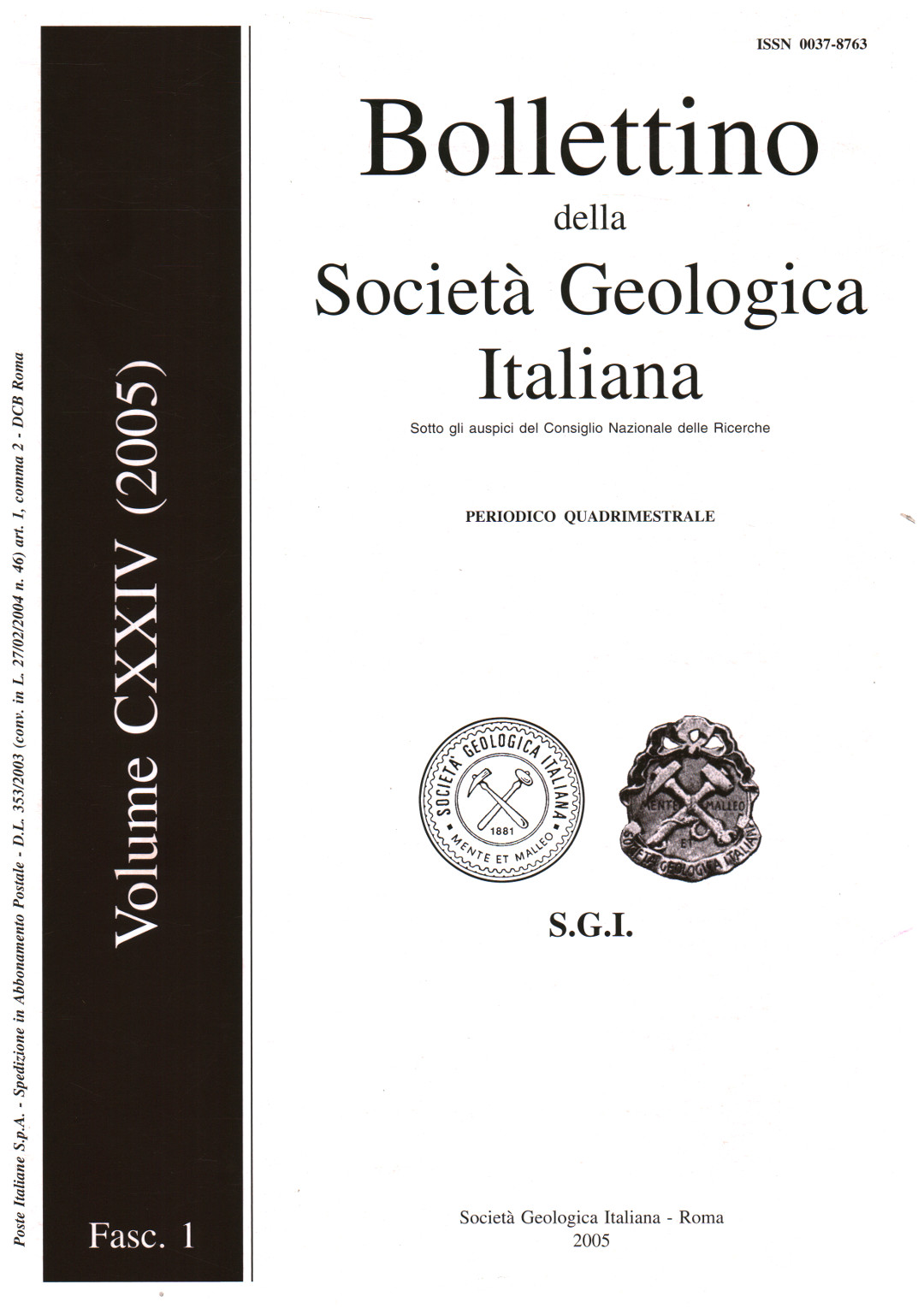 Bulletin of the Italian Geological Society. Vol., s.a.