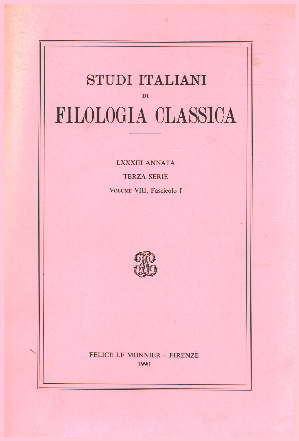 Italien des études de philologie classique, LXXXIII Annat, s.un.