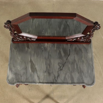 Genoese Console with Mirror Mahogany Italy 19th Century