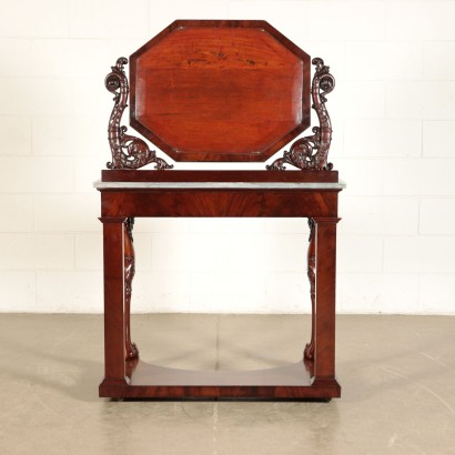 Genoese Console with Mirror Mahogany Italy 19th Century