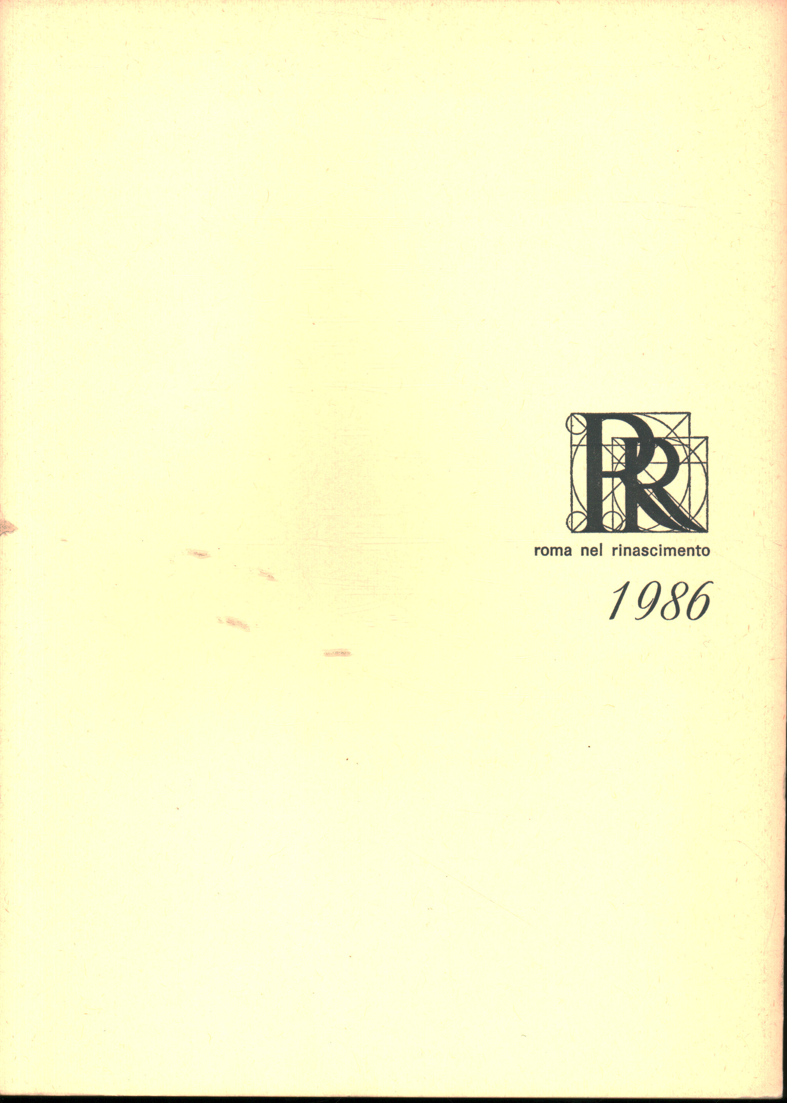 Roma en el Renacimiento 1986: bibliografía y notas, AA. VV.