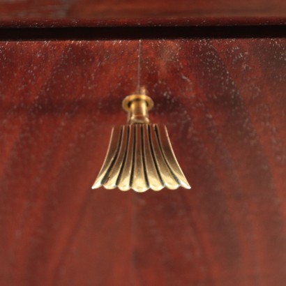 Cabinet Mahogany Veneer Brass Italy 1950s