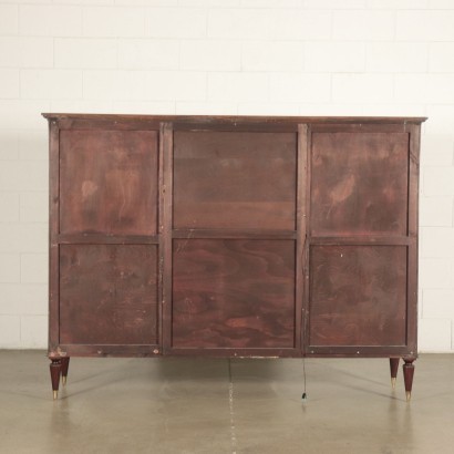 Cabinet Mahogany Veneer Brass Italy 1950s