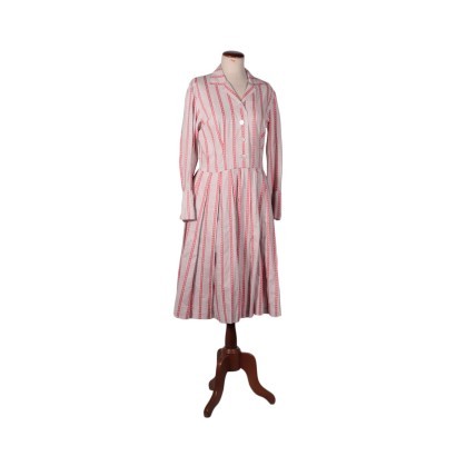 Vintage Pink Tartan Dress Cotton 1940s-1950s