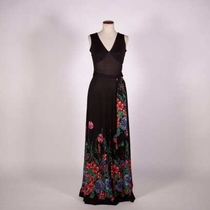 Vintage Floral Maxi Dress 1970s