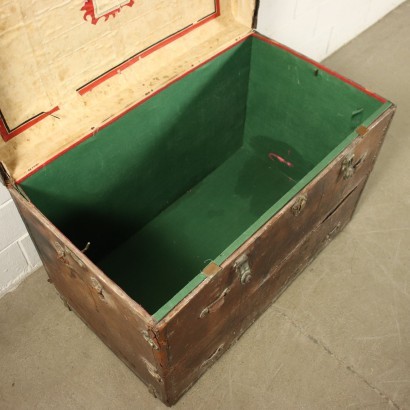 Vintage Au Depart Leather Trunk Paris 1910s-1920s