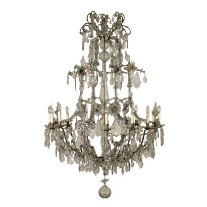 Chandelier Maria Theresa Iron Bronze Glass Italy Late 18th Century