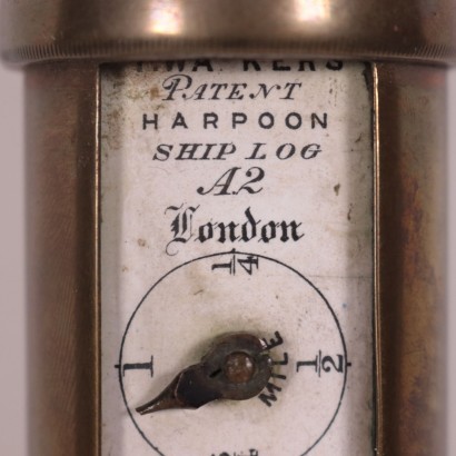 Mechanical Harpoon Towing Log Brass Porcelain ENgland 19th Century