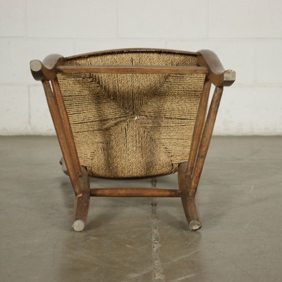 Group Of 4 Chairs Walnut Straw Italy 19th Century