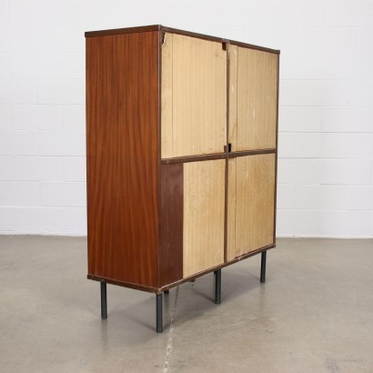 Highboard Metal Mahogany Veneer Italy 1960s