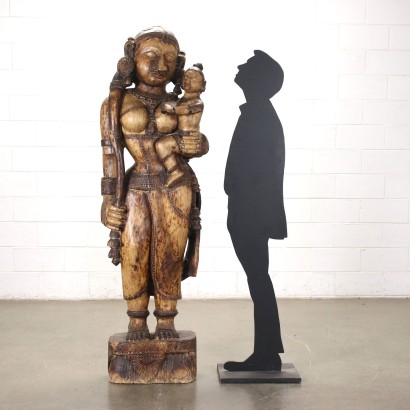 Gottheitsstatue Holz - Indien XX Jhd