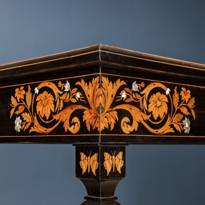 Inlaid Table Attr. to Luigi and Angiolo Falcini Chestnut - Italy XIX C