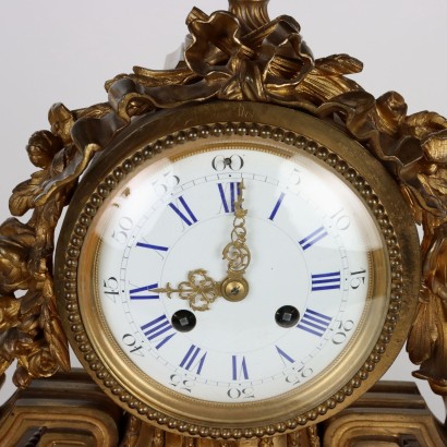 antigüedades, reloj, reloj antigüedades, reloj antiguo, reloj italiano antiguo, reloj antiguo, reloj neoclásico, reloj del siglo XIX, reloj de péndulo, reloj de pared, Reloj tríptico en bronce dorado